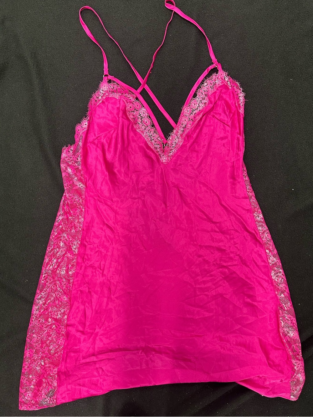 Victorias Secret Women's Hot Pink Lace-Trim Slip-NWOT Never worn!